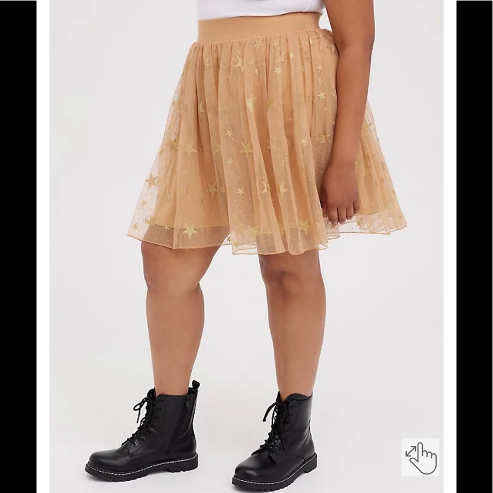 Torrid Tulle Star 🌟 Gold Mini Skirt